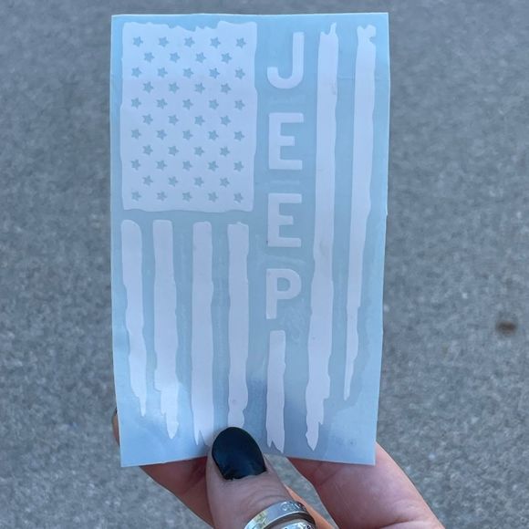White Jeep Flag Vinyl Decal - Picture 3 of 7